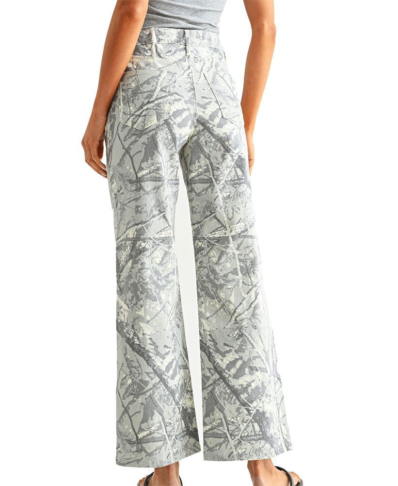 Mica Denim High-rise Wide Leg Printed Jeans