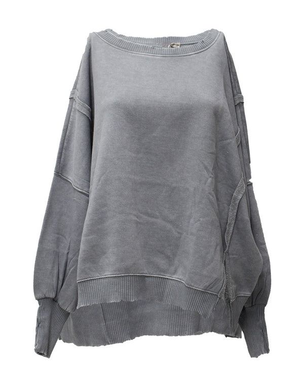 ZENANA Acid Washed Batwing Sleeve Fleece Sweatshirts