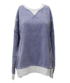 ZENANA Fleece Acid Washed Contrast Trim Pullover