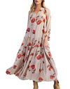 Easel Women's Floral Tiered Maxi Dress