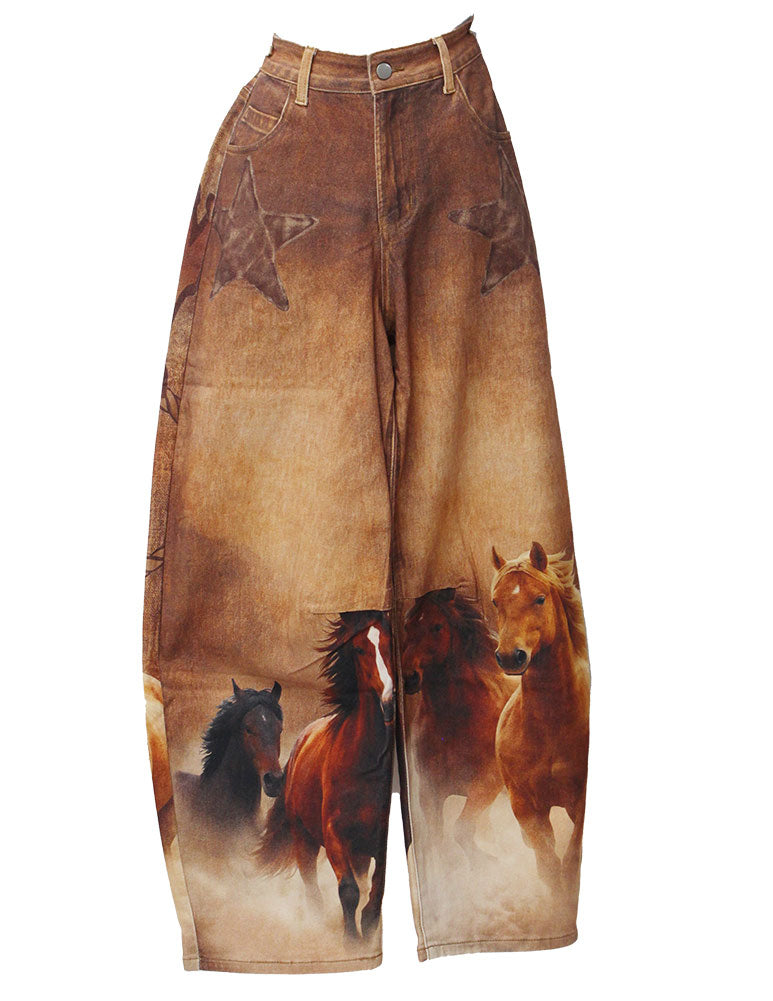 Blue B Women's Horse Print Barrel Pants