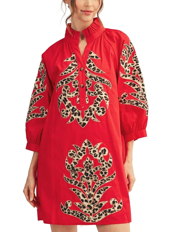 Jodifl Leopard Baroque Shift Dress