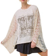 Zutter Vintage Free Spirit Rock & Roll Graphic Lace Wing Kaftan