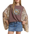 Zutter Western Horse Belt Buckle Graphic Animal Kaftan Top