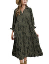 Umgee USA Textured Tiered Midi Dress
