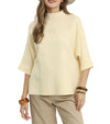 Umgee USA Mock Neck Dolman Sleeve Sweater Top