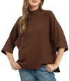 Umgee USA Mock Neck Dolman Sleeve Sweater Top
