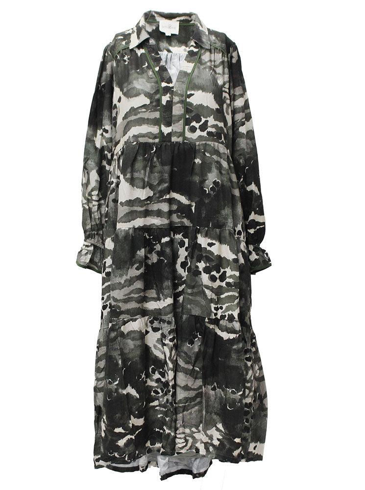 Umgee USA Mix Collared Maxi Dress