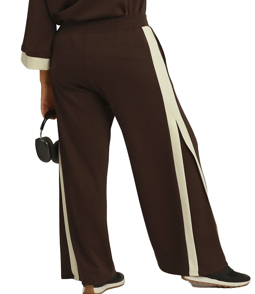 Umgee USA Colorblock Side Stripe Straight Pants