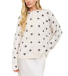 Blu Pepper Women's Polka Dot Raw Edge Wide Sleeve Knit Cardigan Sweater