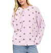 Blu Pepper Women's Polka Dot Raw Edge Wide Sleeve Knit Cardigan Sweater