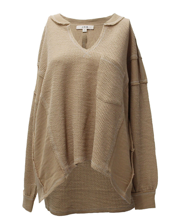 JOA Women's Thermal V-Neck Top