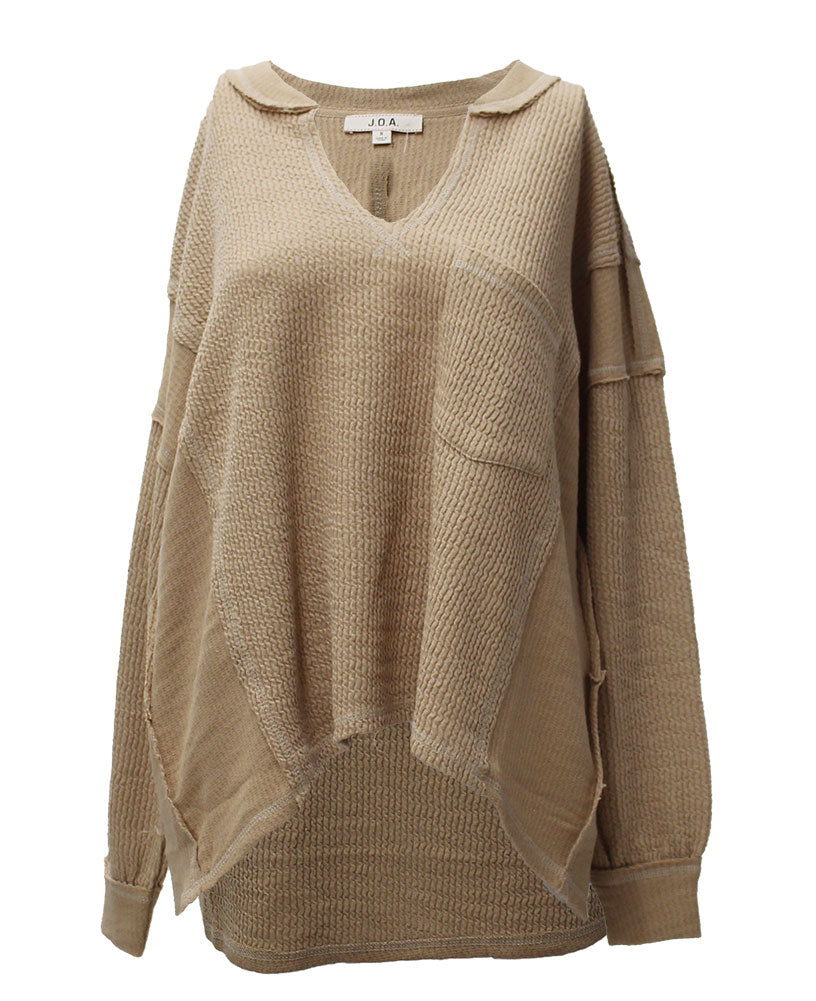 JOA Women's Thermal V-Neck Top