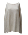 The Workshop Studio Women's Boat Neck Oversized Knit Pullover Sweater