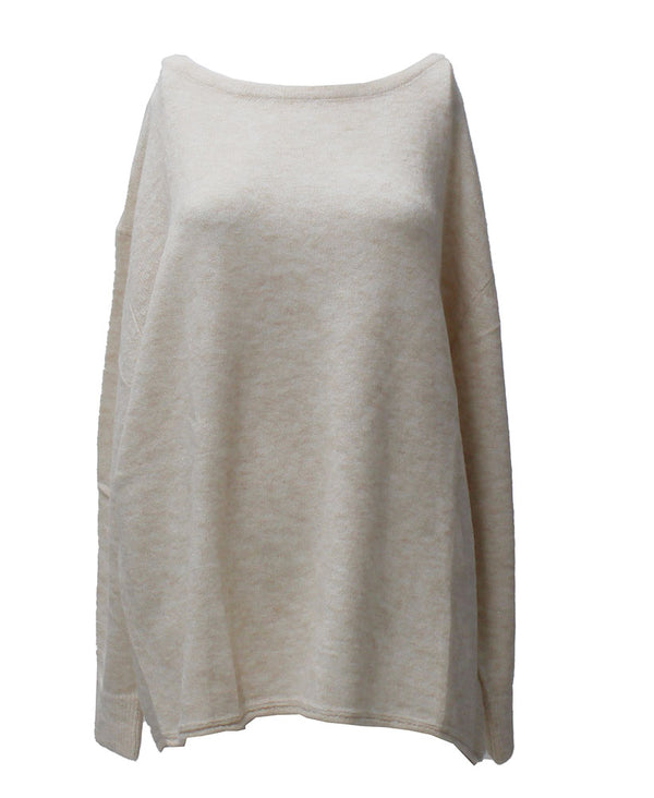 The Workshop Studio Women's Boat Neck Oversized Knit Pullover Sweater