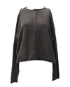 The Workshop Studio Women's Raw Edge Mock Neck Button Down Cardigan Sweater