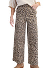 Easel Animal Print Washed Twill Pants