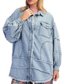 Easel Acid Washed Denim Shacket