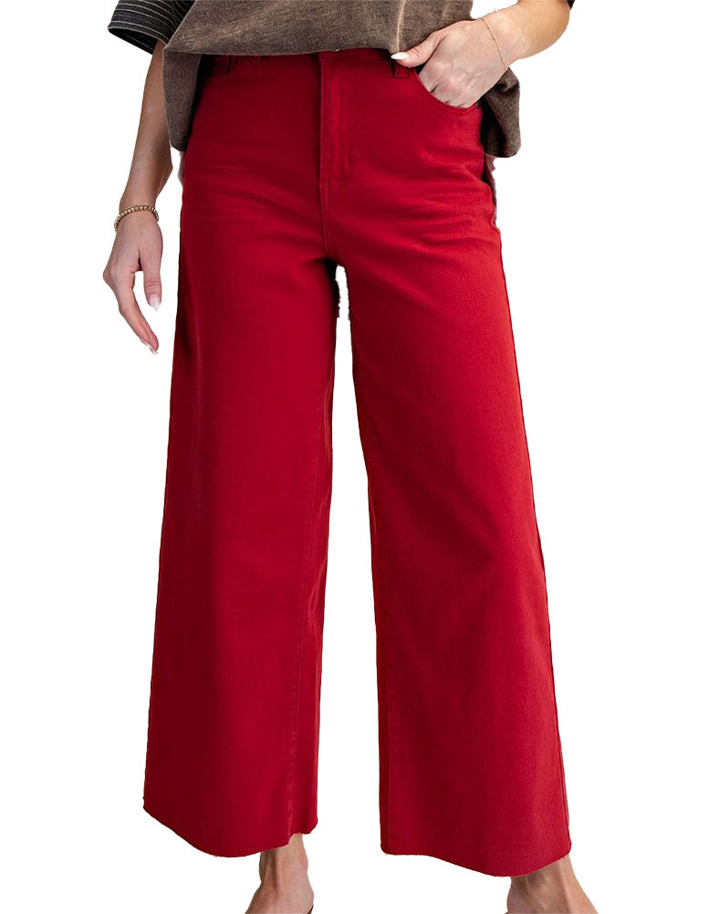 Easel High Waisted Washed Twill Pants