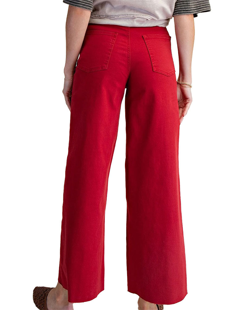 Easel High Waisted Washed Twill Pants