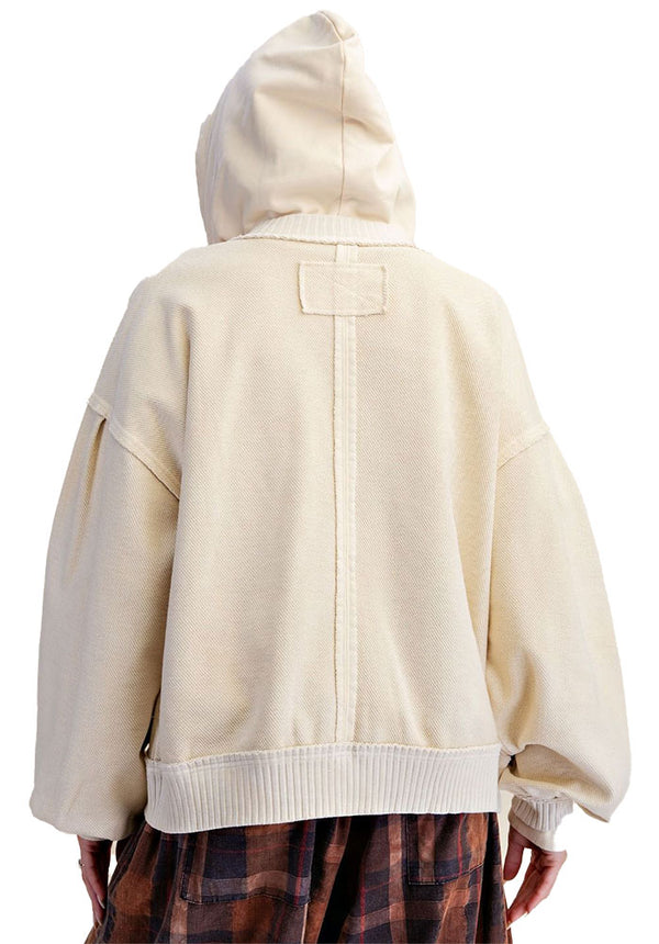 Easel Women's Washed Terry Snap Jacket