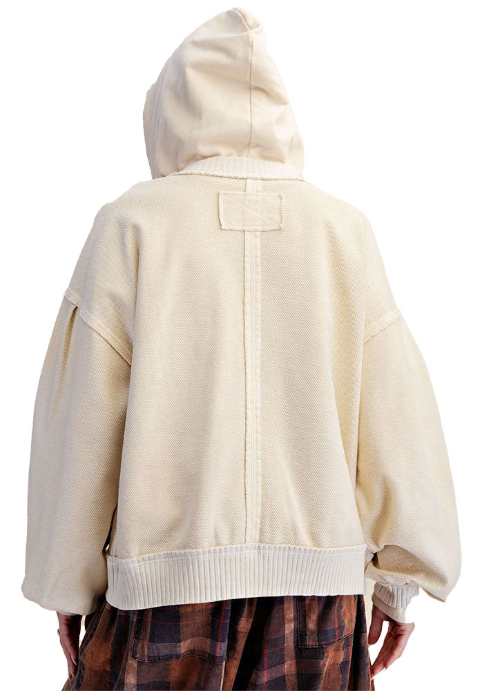 Easel Women's Washed Terry Snap Jacket