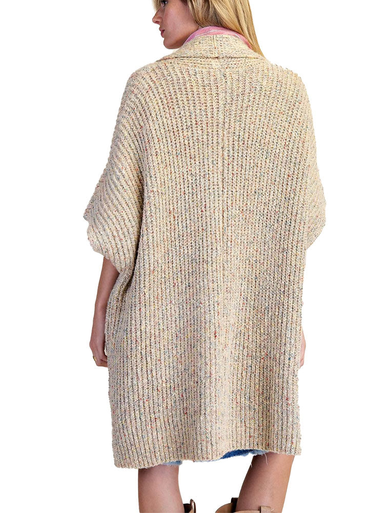 Easel Oversized Open Front Knit Cardigan