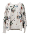 Easel Women's Floral Printed Washed Terry Pullover