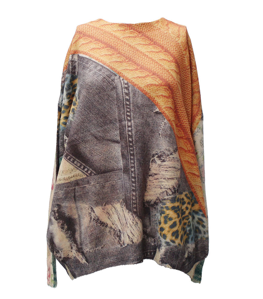 Original USA Women's Printed Long Sleeve Pullover Sweater