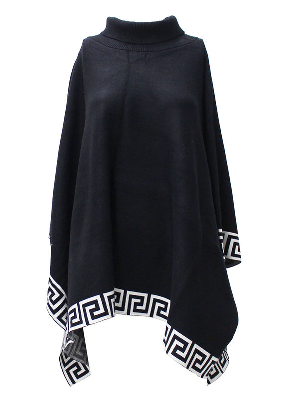 Original USA Greek Key Poncho Sweater