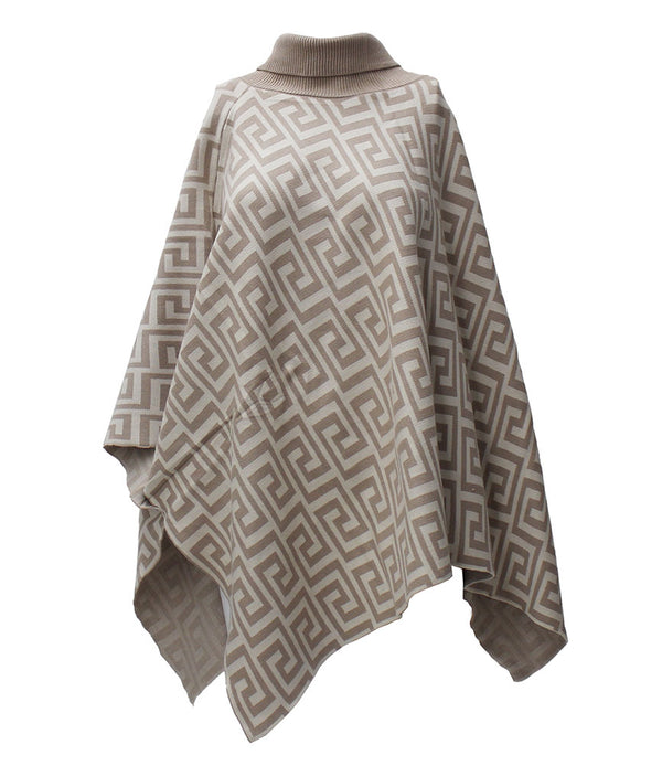 Original USA Greek Key Poncho Sweater