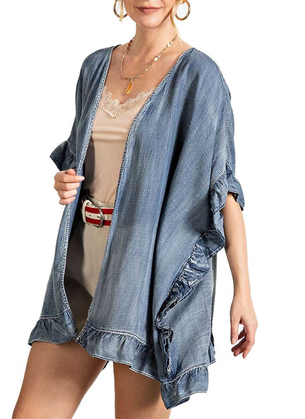 Easel Ruffle Kimono