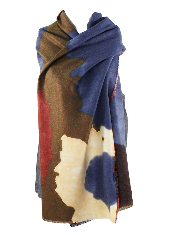 Joy Susan Denim Inkblot Scarf