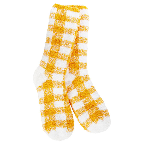 Worlds Softest Socks Fireside Cozy Plaid USA Made Crew Socks