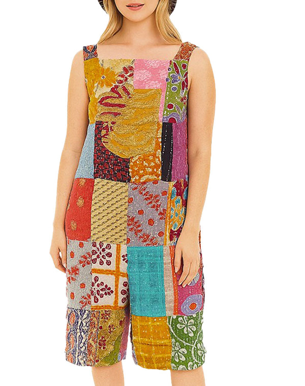 Kathmandu Imports Patchwork Cotton Short Jumpsuit