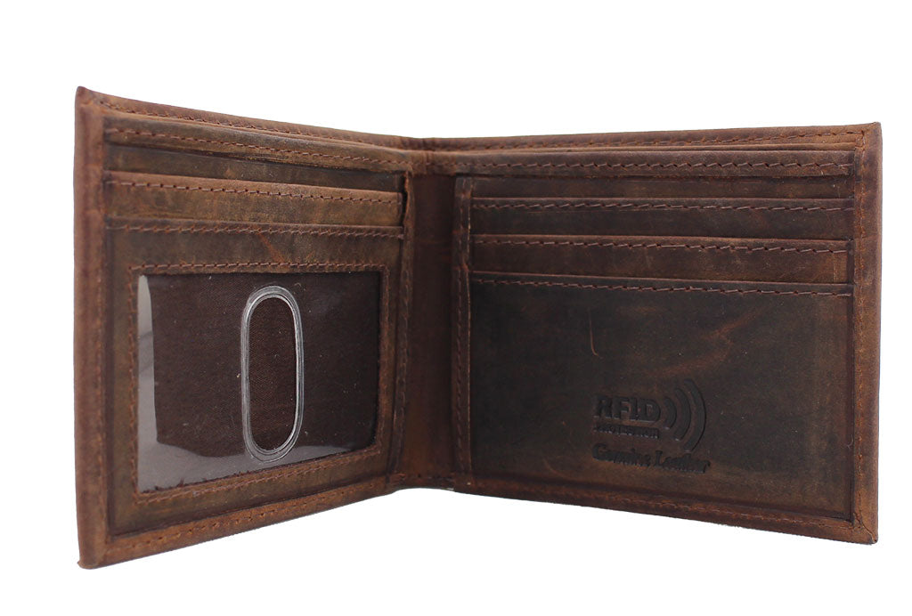 Paul And Taylor RIFD Bi-Fold Leather Wallet