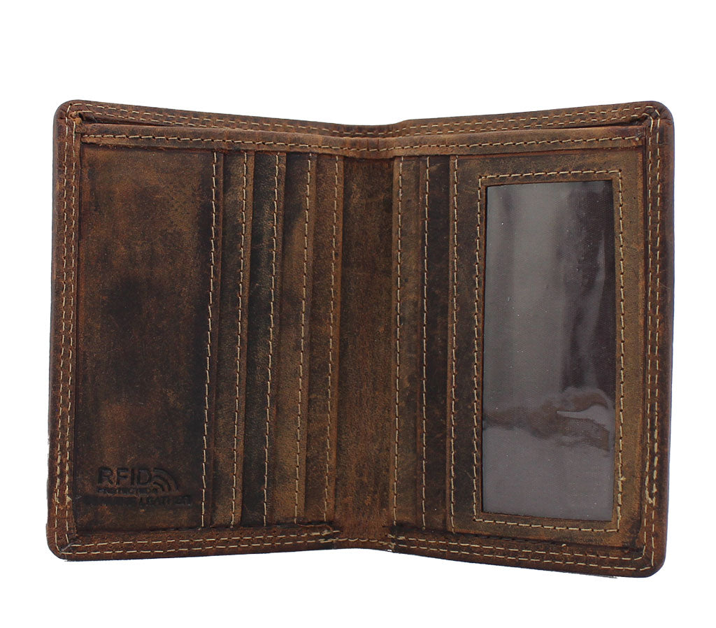Jack Bull Leathers RFID Mini Bi-Fold Leather Wallet