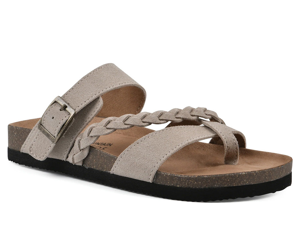 White Mountain Women's Hazy Braided Toe Loop Slide Sandal