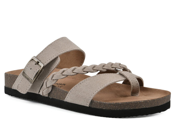 White Mountain Women's Hazy Braided Toe Loop Slide Sandal