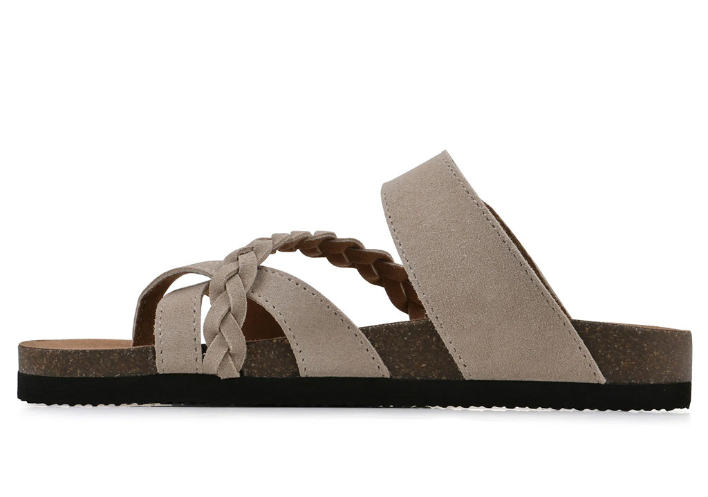 White Mountain Women's Hazy Braided Toe Loop Slide Sandal