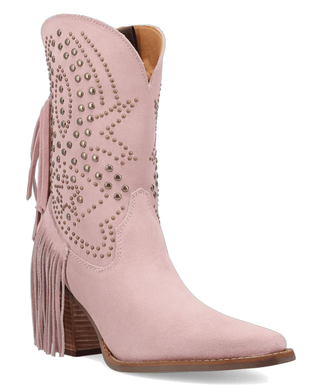 Dingo Women's Star Power Suede Fringe Stud Western Bootie