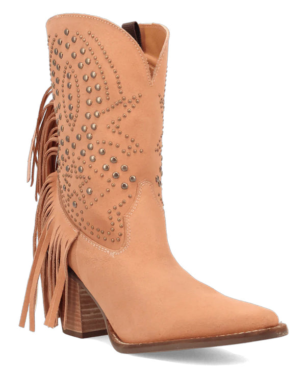 Dingo Women's Star Power Suede Fringe Stud Western Bootie