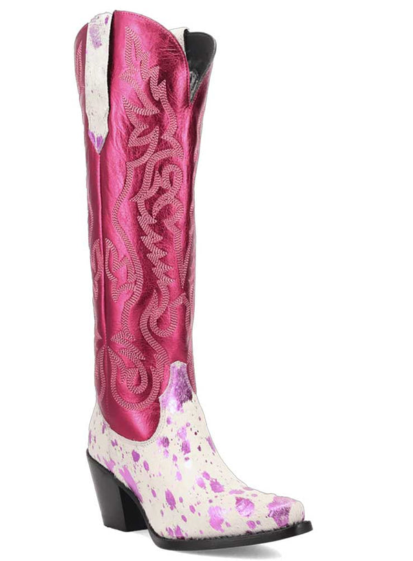 Dingo Women's Take No Bull Metallic Leather Western Tall Boot