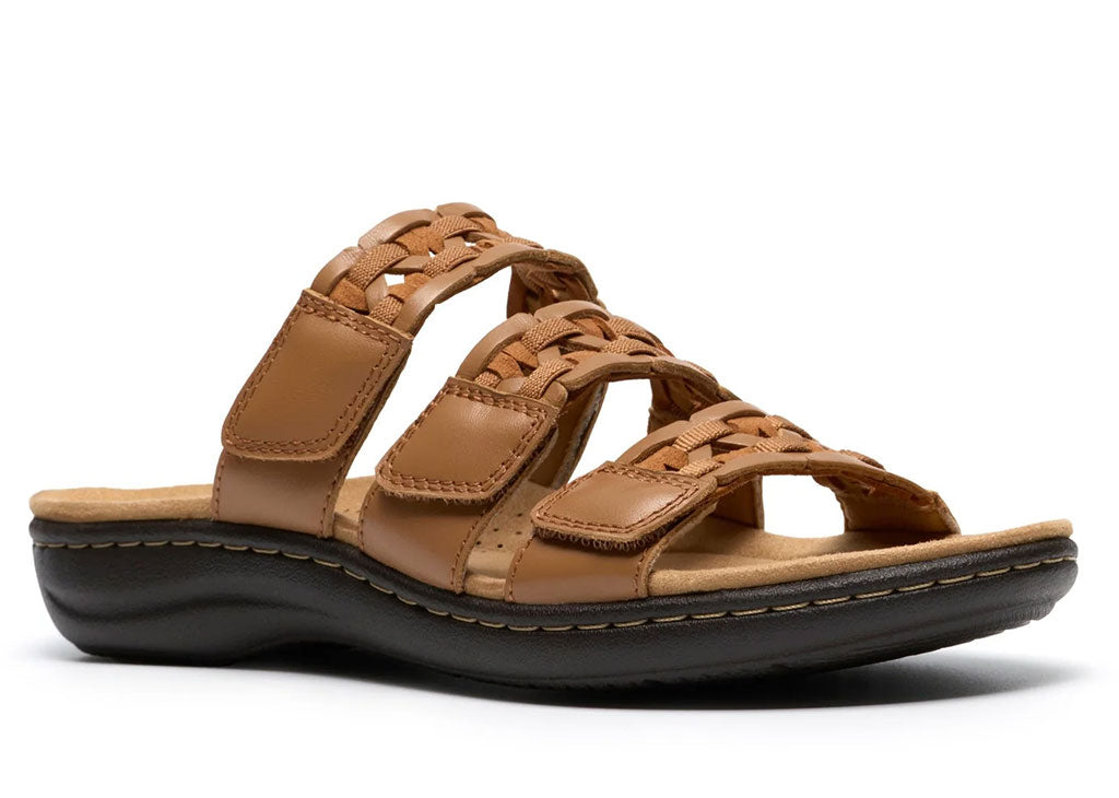 Clarks Women's Laurieann Emma Woven Three-Strap Slide Sandal
