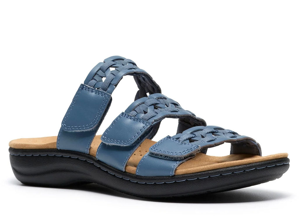 Clarks Women's Laurieann Emma Woven Three-Strap Slide Sandal