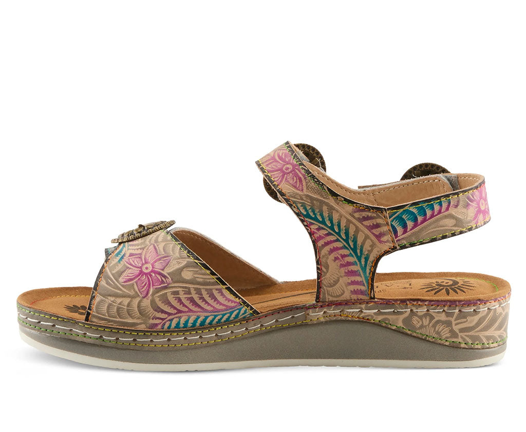 L'Artiste Women's Offtrak Leather Wedge Sandals