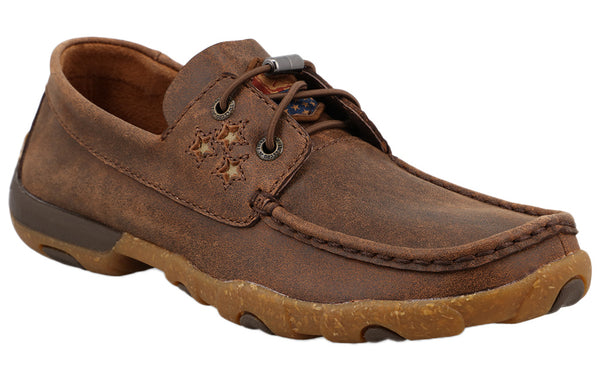 Twisted X Women's Boat Driving Moc Leather Rice Husk