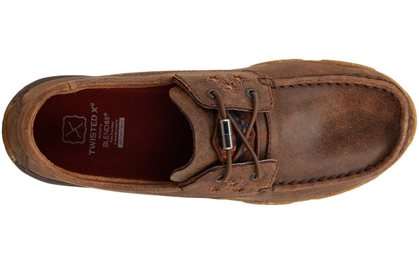 Twisted X Women's Boat Driving Moc Leather Rice Husk