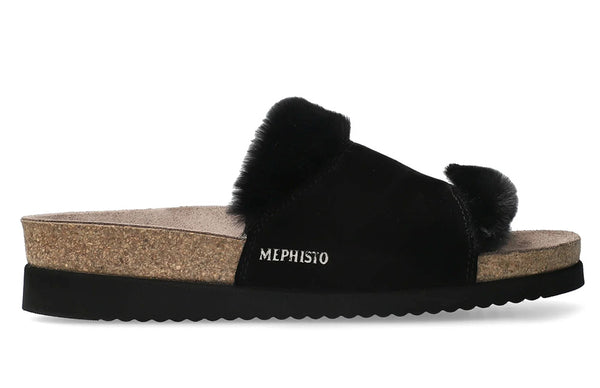 Mephisto Women's Hemeline Faux Fur Slide Sandal