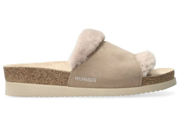 Mephisto Women's Hemeline Faux Fur Slide Sandal